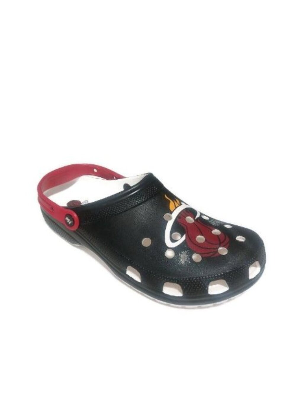 NBA Miami Heat Crocs Classic Clogs Mens Size 13 Black Red White Croslite Sandals - Picture 1 of 8